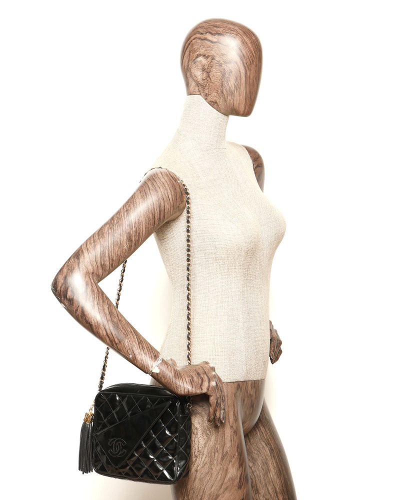 Chanel CC Tassel Patent Camera Bag
