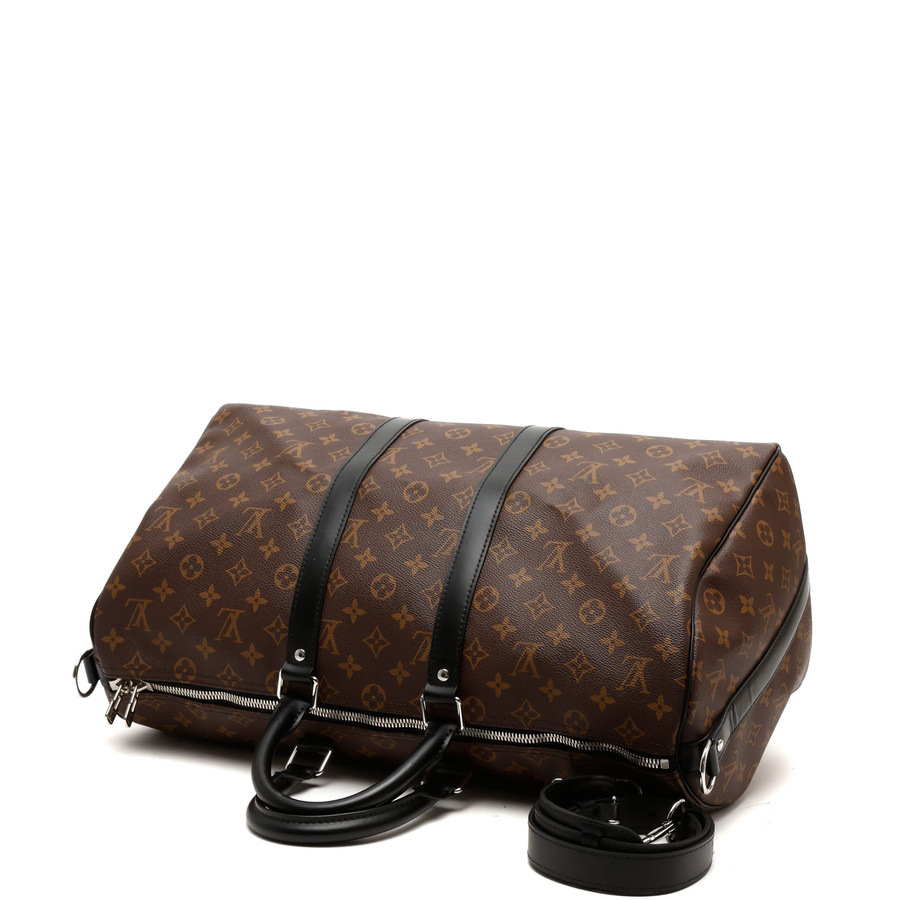 Louis Vuitton Monogram Macassar Keepall Bandoulière 45 Weekend Bag