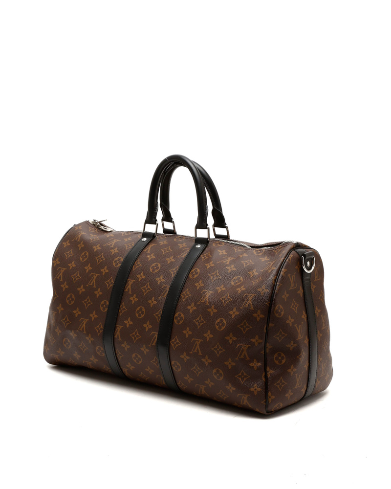 Louis Vuitton Monogram Macassar Keepall Bandoulière 45 Weekend Bag