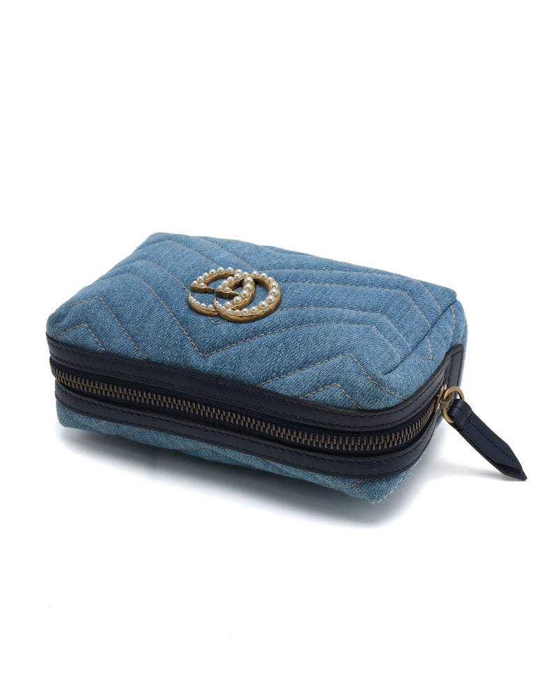 Gucci GG Marmont Denim Pouch