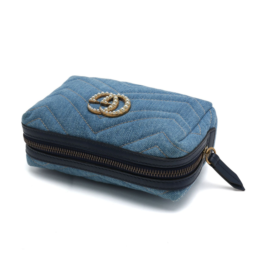 Gucci GG Marmont Denim Pouch