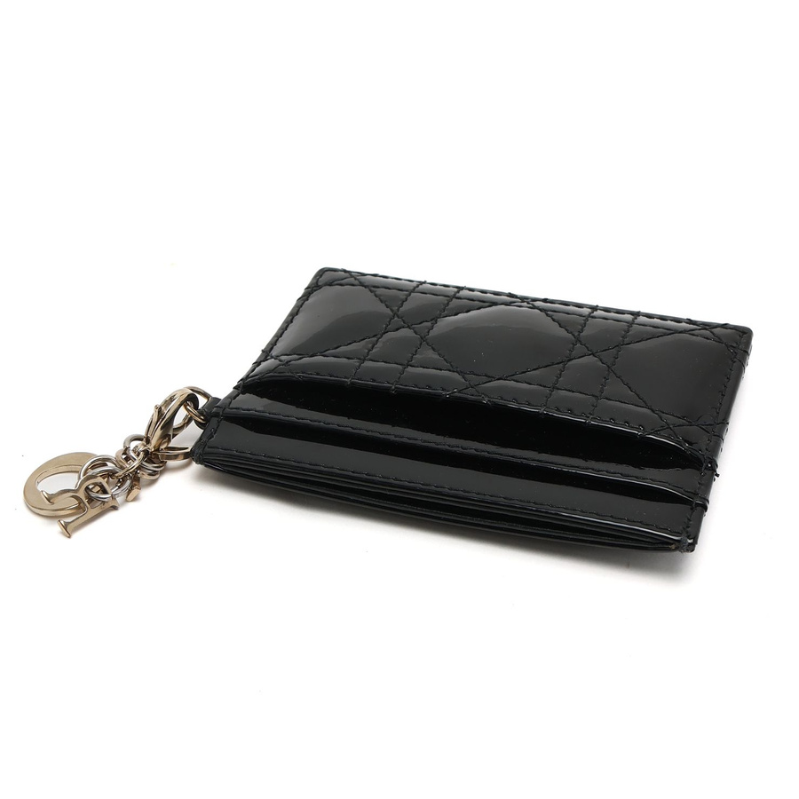 Christian Dior Lady Dior Cannage Patent Card Holder