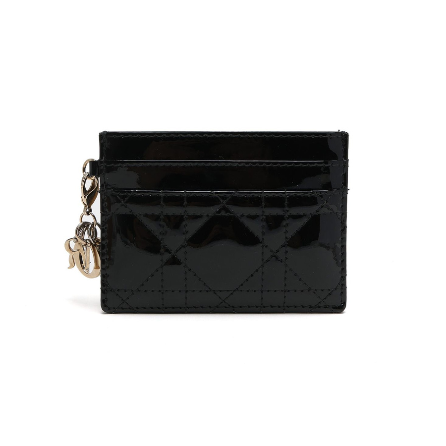 Christian Dior Lady Dior Cannage Patent Card Holder
