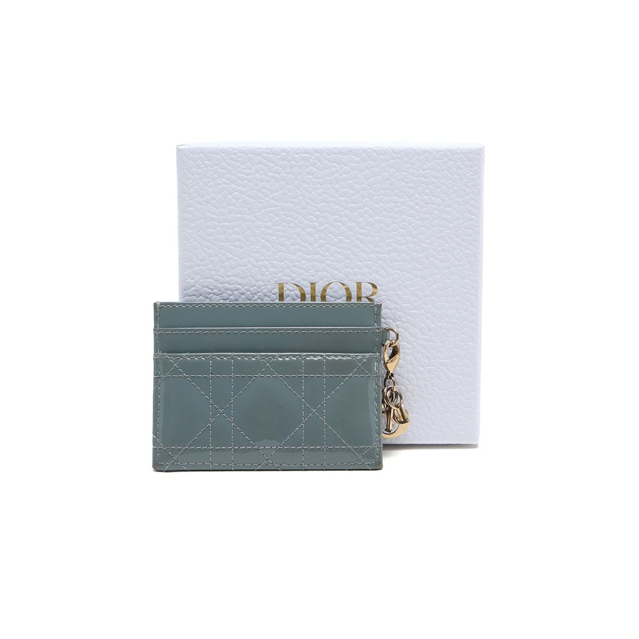Christian Dior Lady Dior Cannage Patent Card Holder