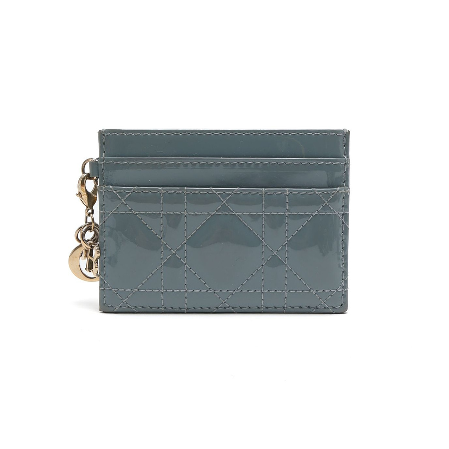 Christian Dior Lady Dior Cannage Patent Card Holder