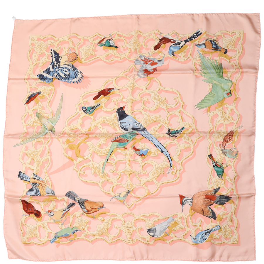 Hermès Hermes Carré 90 Oiseaux De L'Inde Et De L'Himalaya Silk Scarf