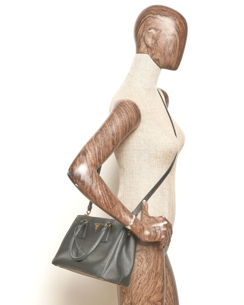 Prada Small Saffiano Lux Double-Zip Galleria Tote Bag
