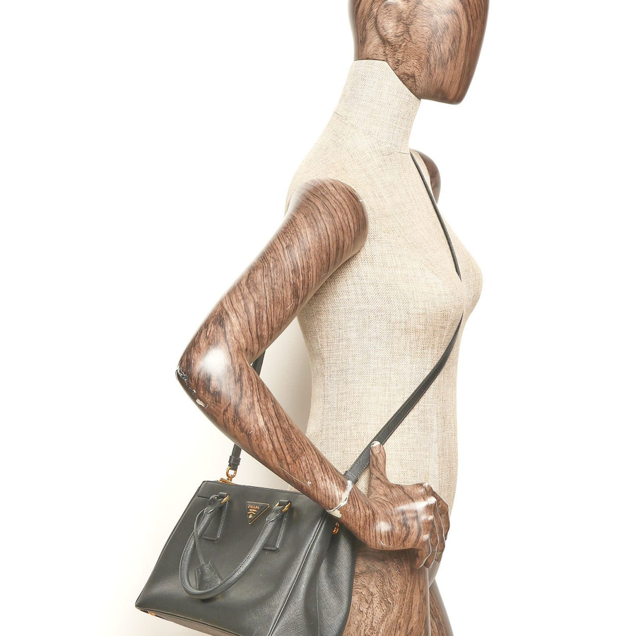 Prada Small Saffiano Lux Double-Zip Galleria Tote Bag