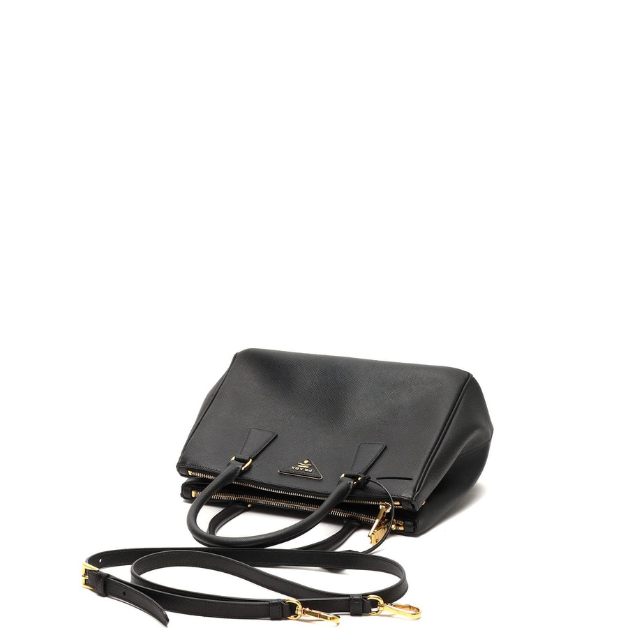 Prada Small Saffiano Lux Double-Zip Galleria Tote Bag