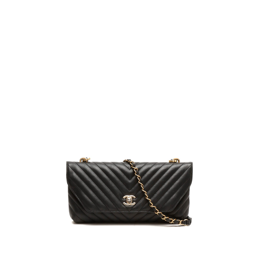 Chanel CC Surpique Chevron Flap Bag