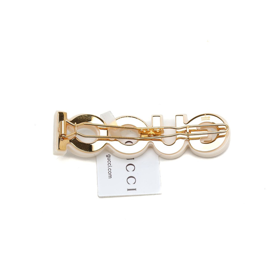 Gucci Logo Rhinestone Hair Clip