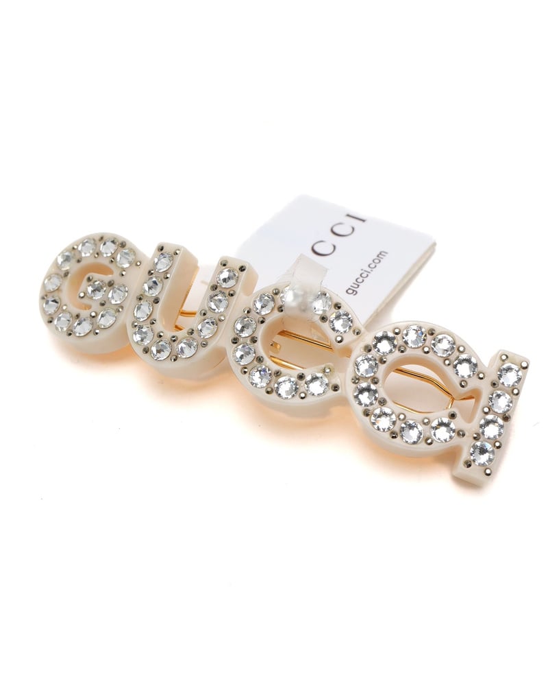 Gucci Logo Rhinestone Hair Clip