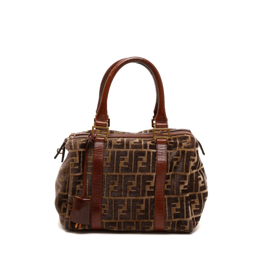 Fendi Zucca Velvet Boston Bag