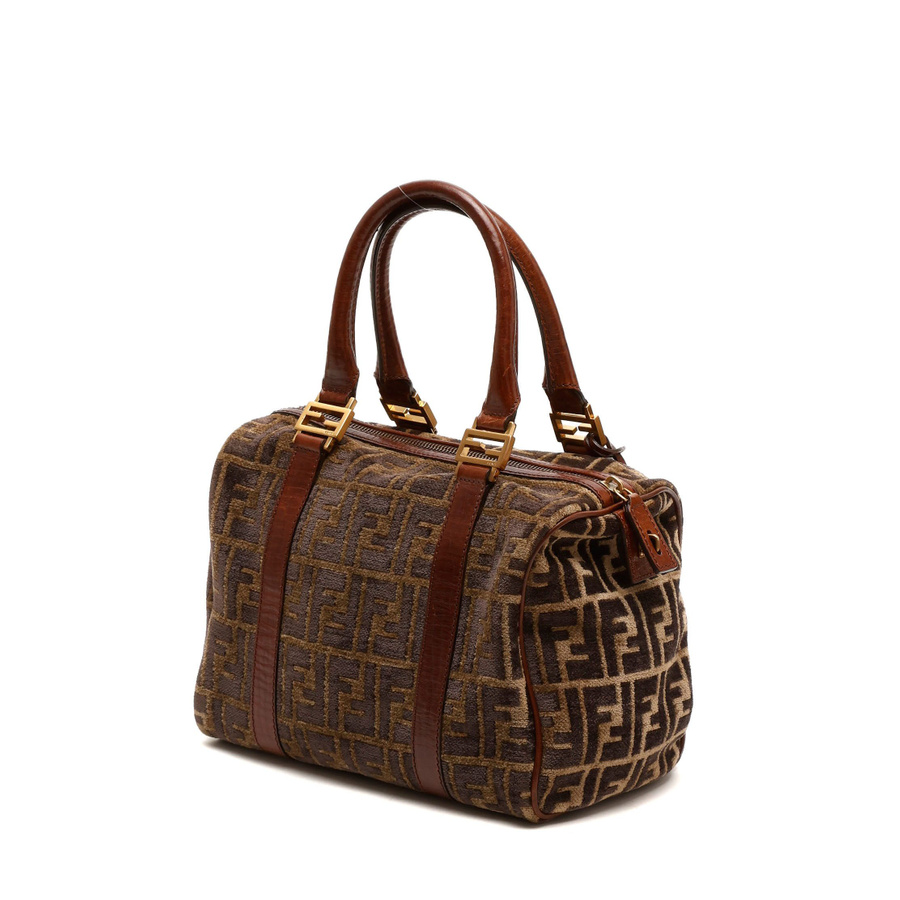 Fendi Zucca Velvet Boston Bag