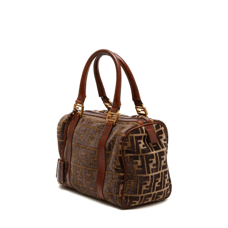 Fendi Zucca Velvet Boston Bag