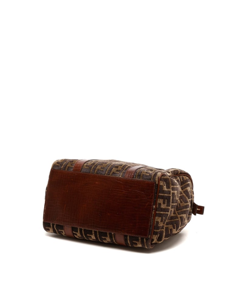 Fendi Zucca Velvet Boston Bag