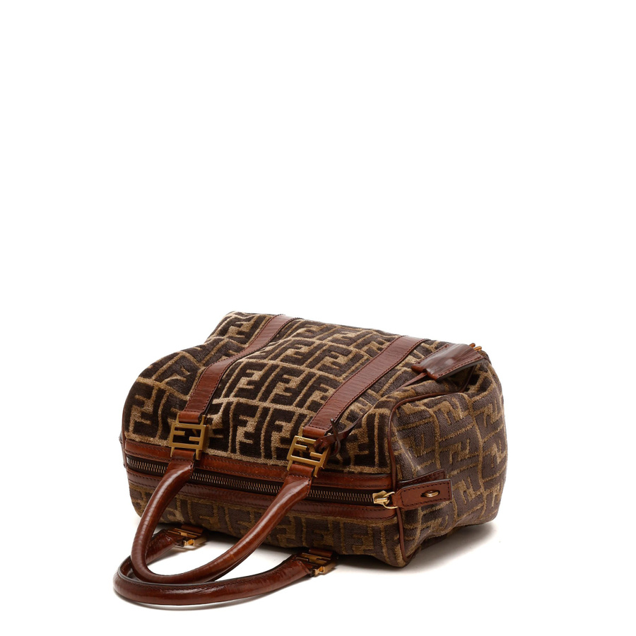 Fendi Zucca Velvet Boston Bag
