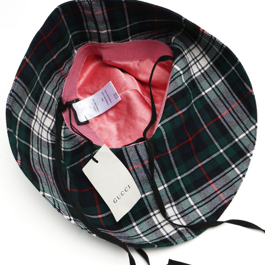 Gucci Plaid Bucket Hat, Size 57