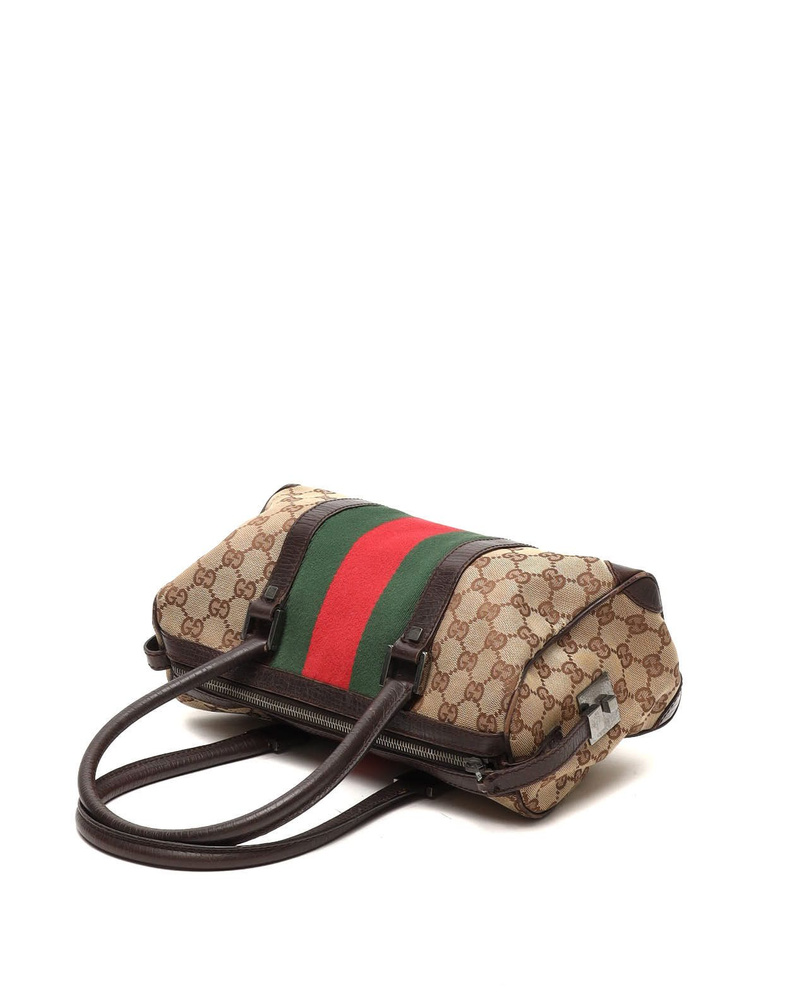 Gucci Small GG Web Boston Bag
