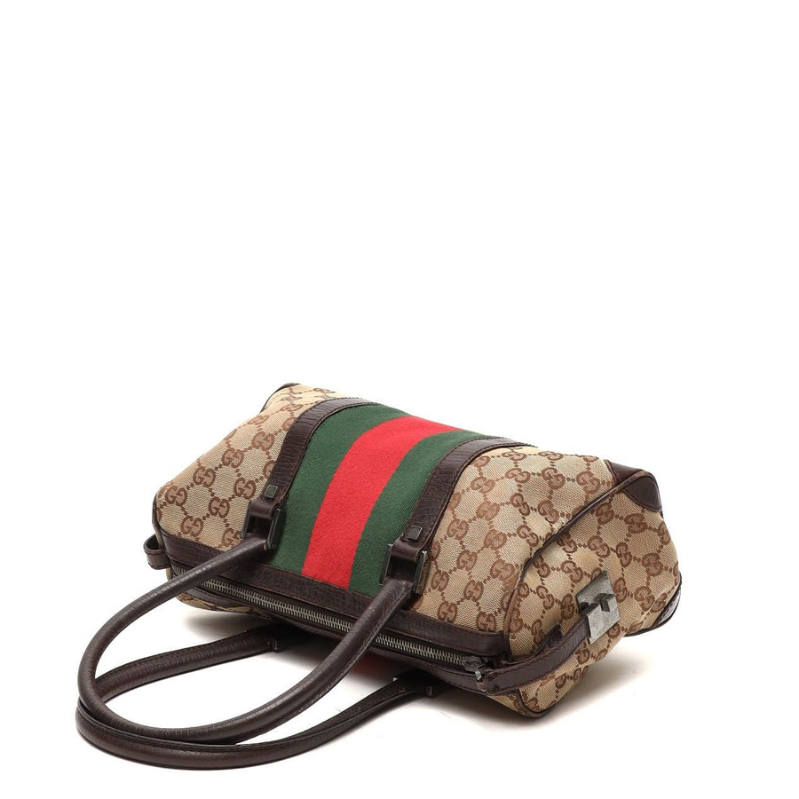 Gucci Small GG Web Boston Bag
