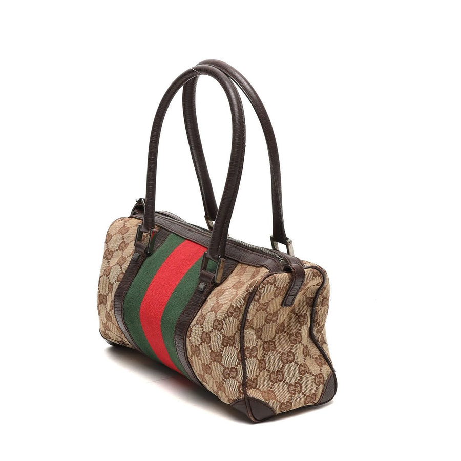 Gucci Small GG Web Boston Bag