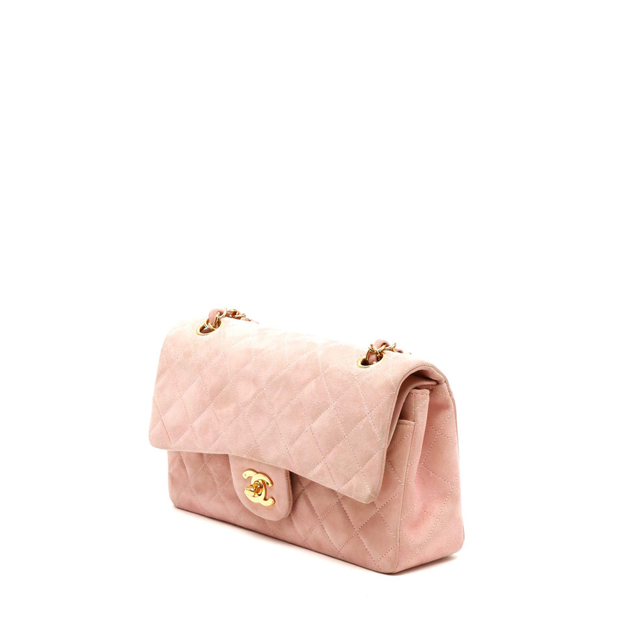 Chanel Classic Medium Suede Double Flap Bag