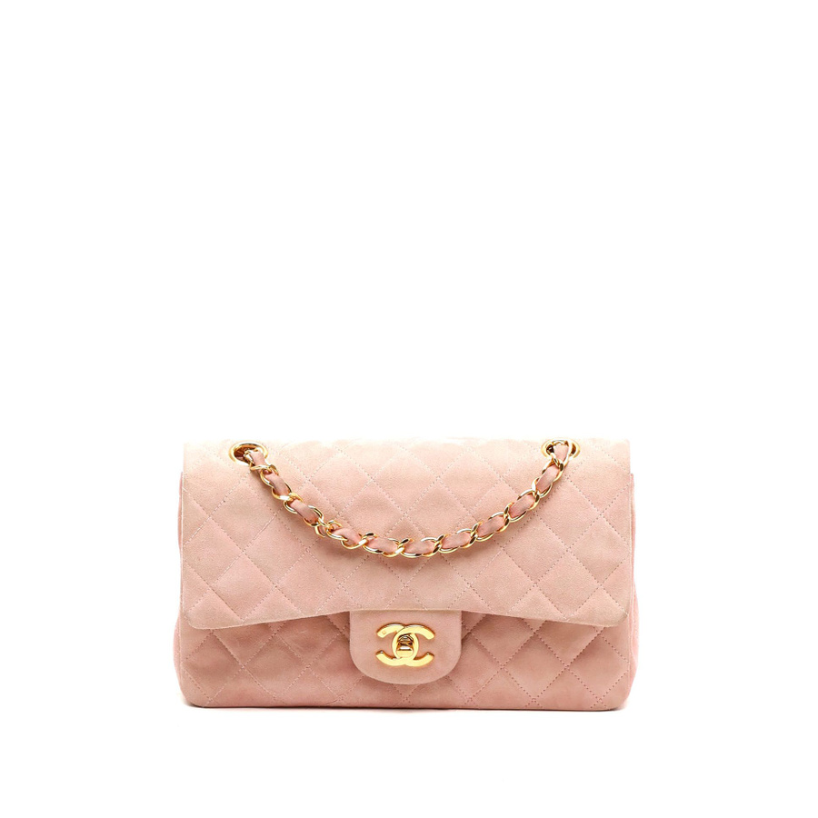 Chanel Classic Medium Suede Double Flap Bag