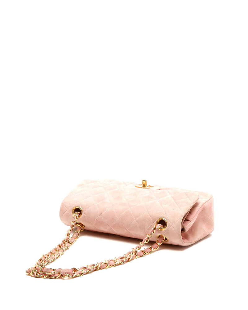 Chanel Classic Medium Suede Double Flap Bag