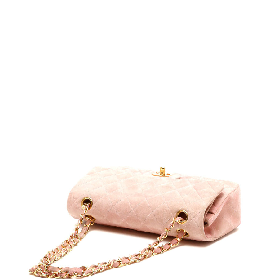 Chanel Classic Medium Suede Double Flap Bag
