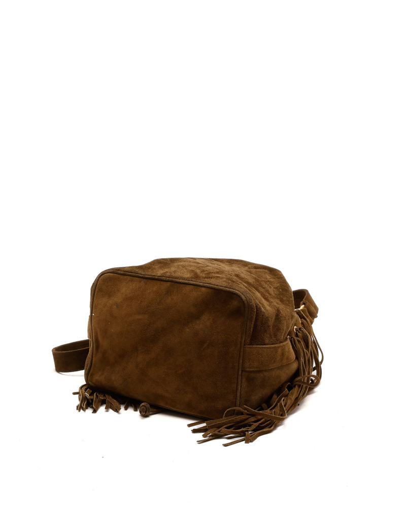 Chanel Coco Mark Drawstring Fringe Bag