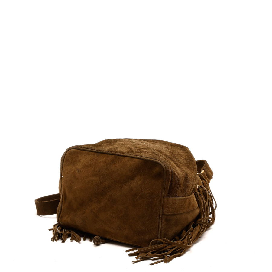 Chanel Coco Mark Drawstring Fringe Bag