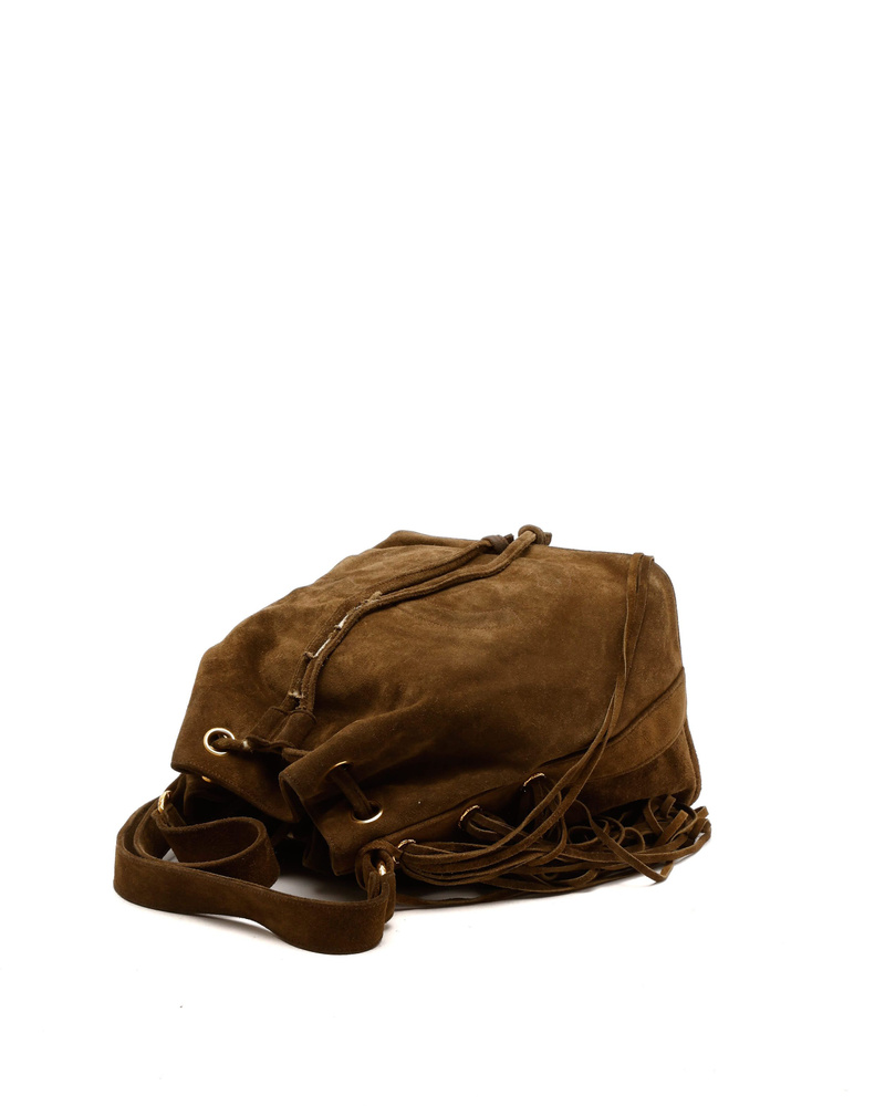 Chanel Coco Mark Drawstring Fringe Bag