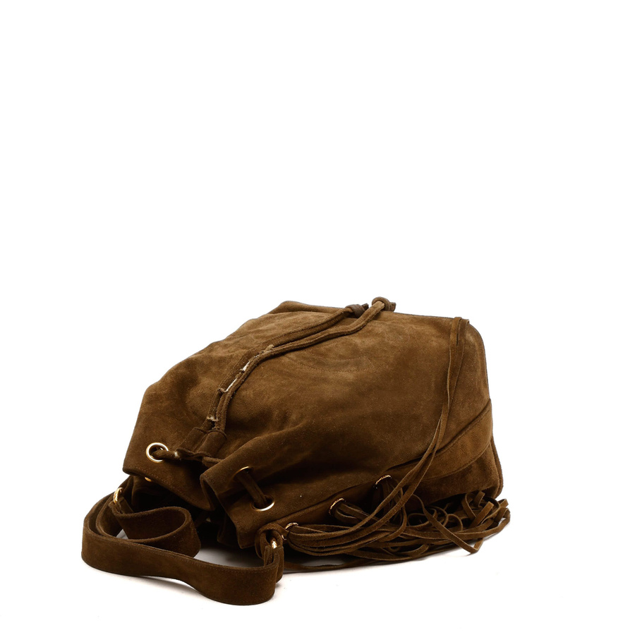 Chanel Coco Mark Drawstring Fringe Bag