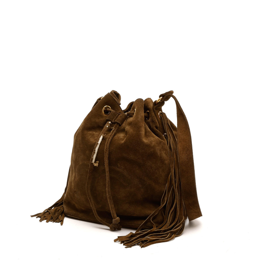 Chanel Coco Mark Drawstring Fringe Bag