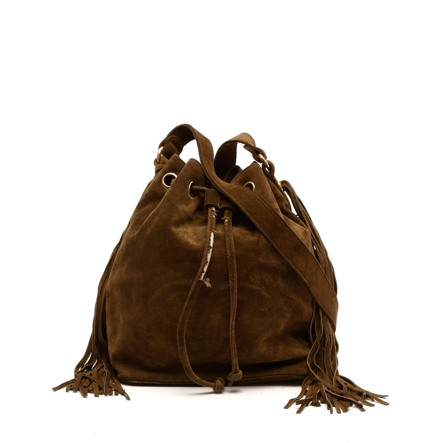 Chanel Coco Mark Drawstring Fringe Bag