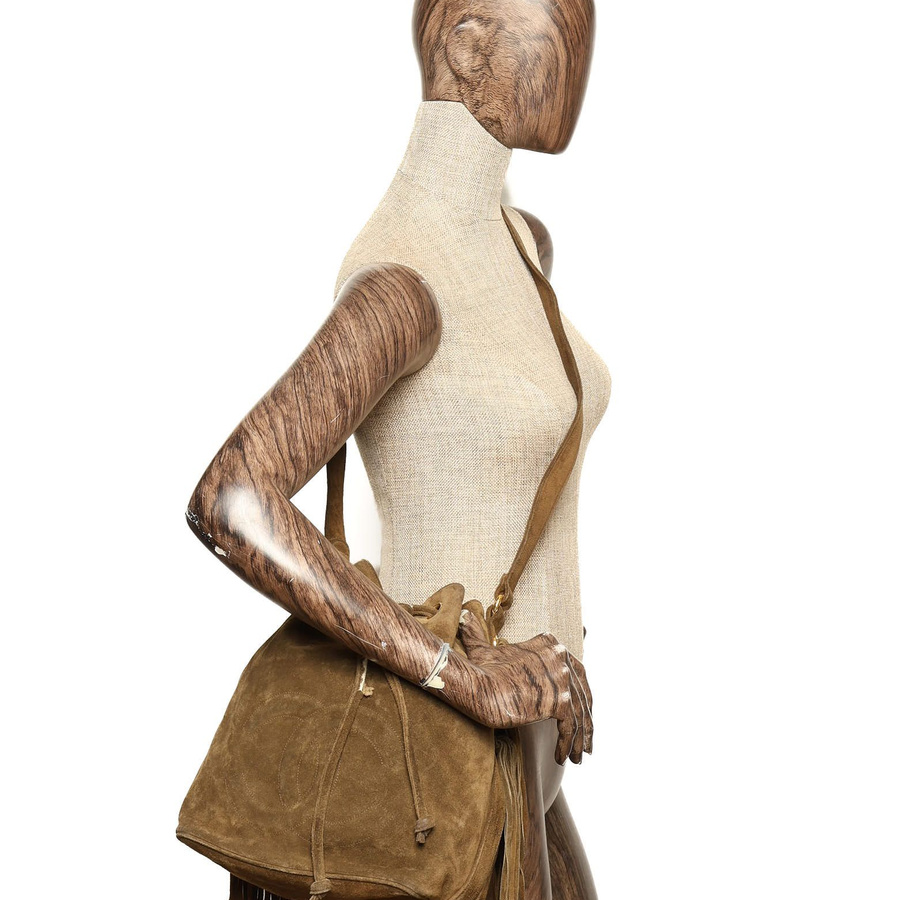 Chanel Coco Mark Drawstring Fringe Bag