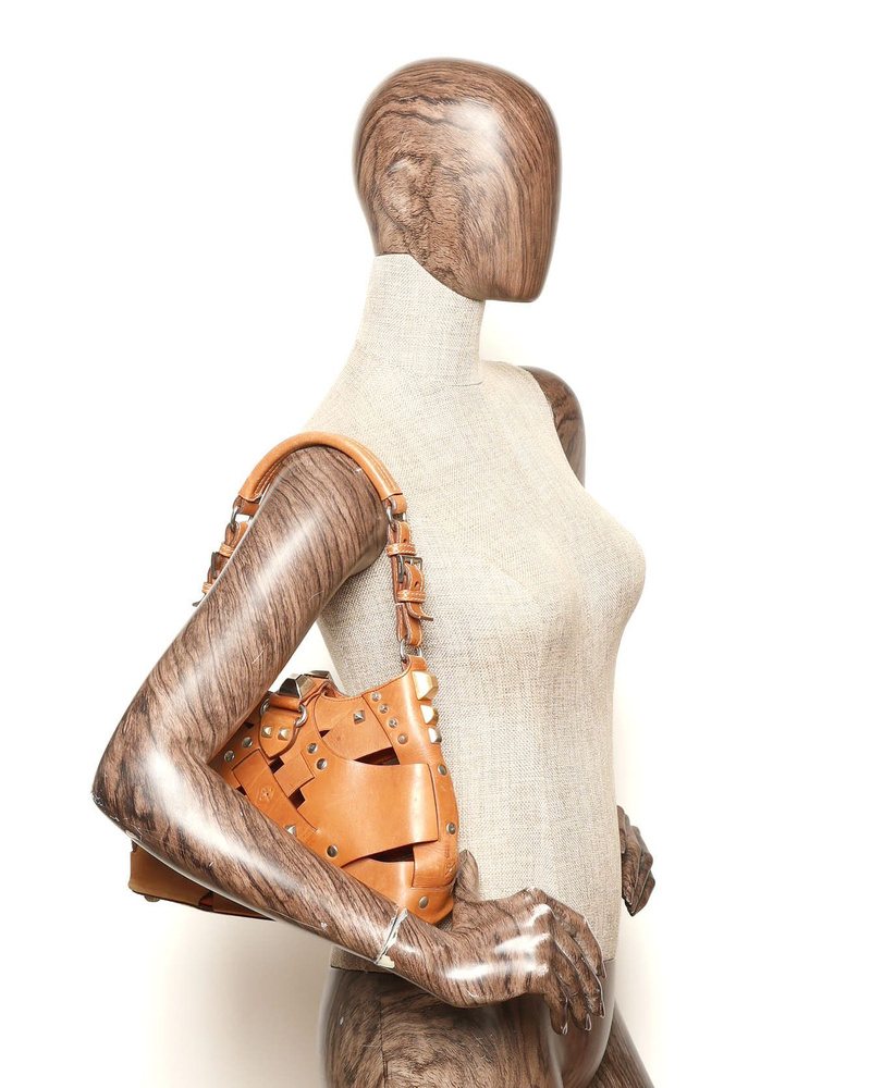 Prada Lattice Stud Hobo Bag