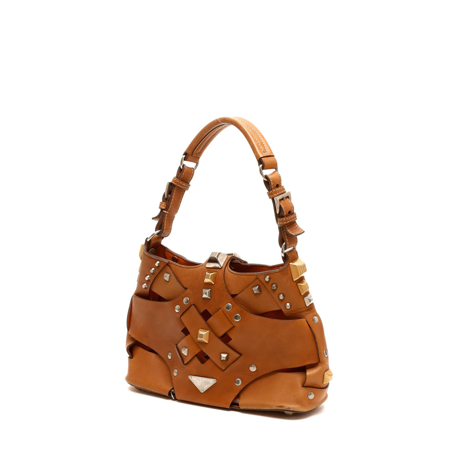 Prada Lattice Stud Hobo Bag