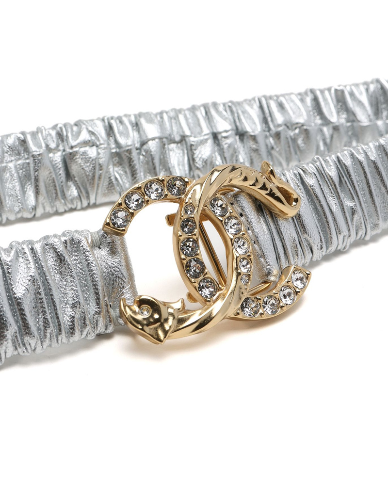 Chanel Coco Mark Rhinestone Waist Belt, Size 70