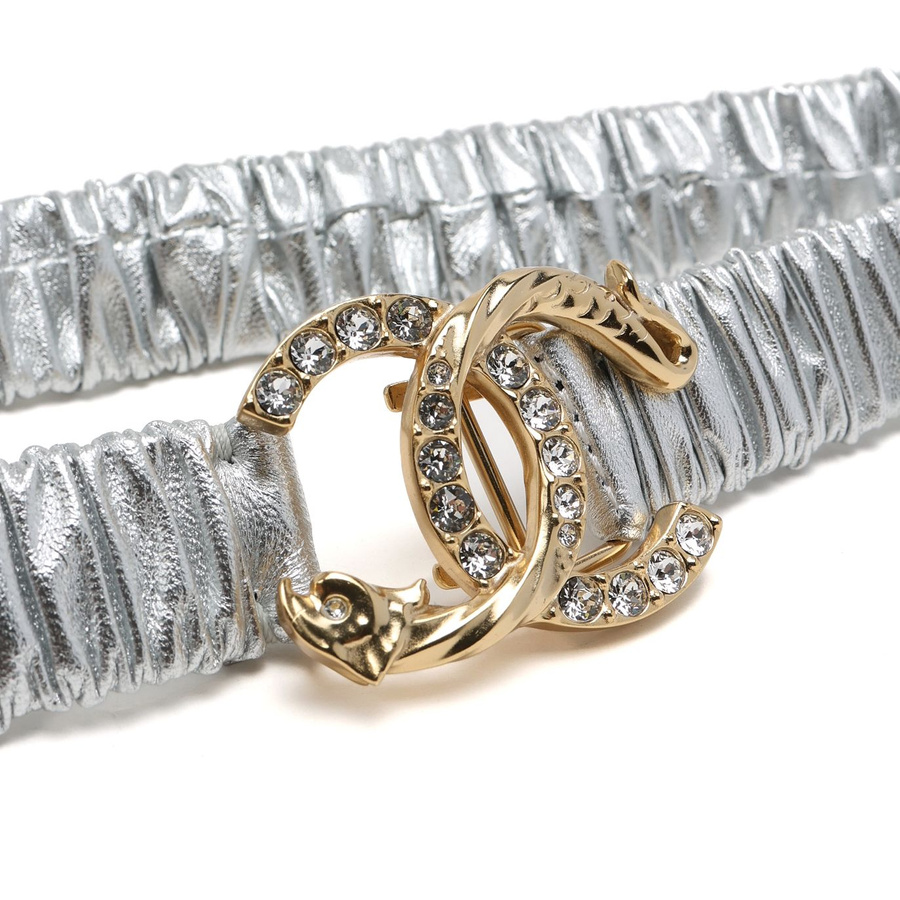 Chanel Coco Mark Rhinestone Waist Belt, Size 70