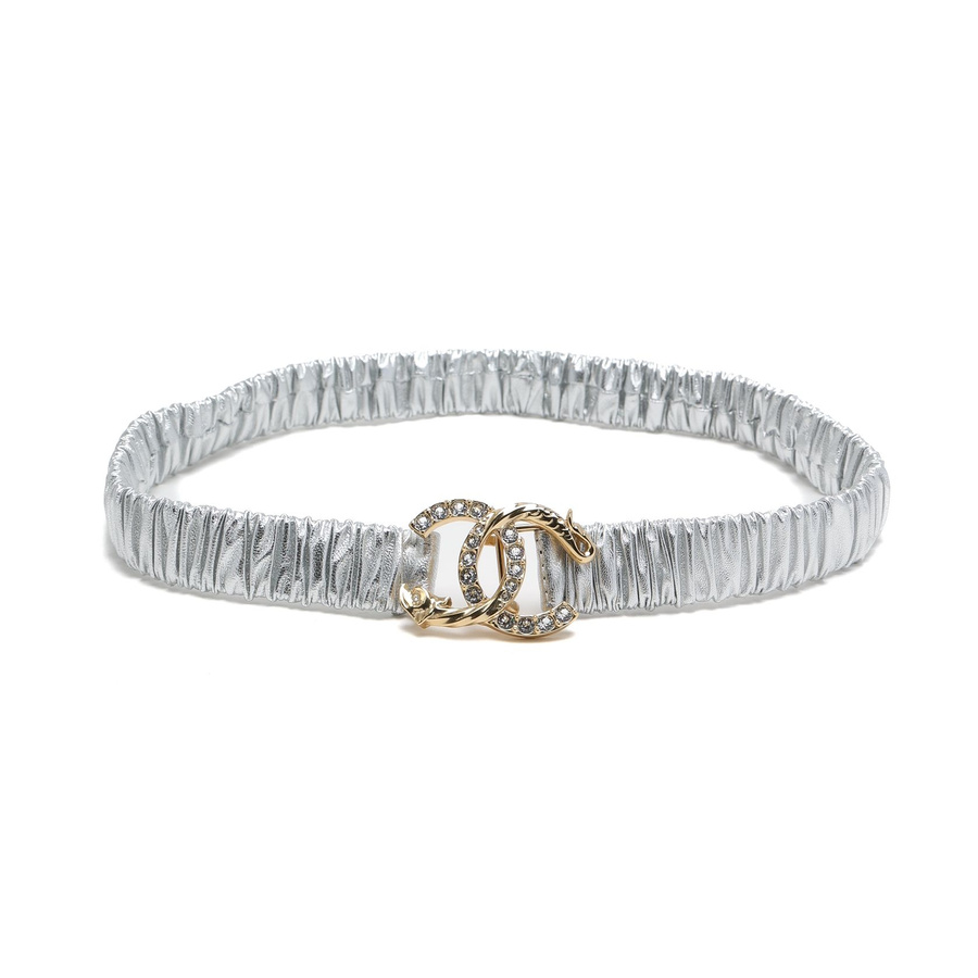 Chanel Coco Mark Rhinestone Waist Belt, Size 70