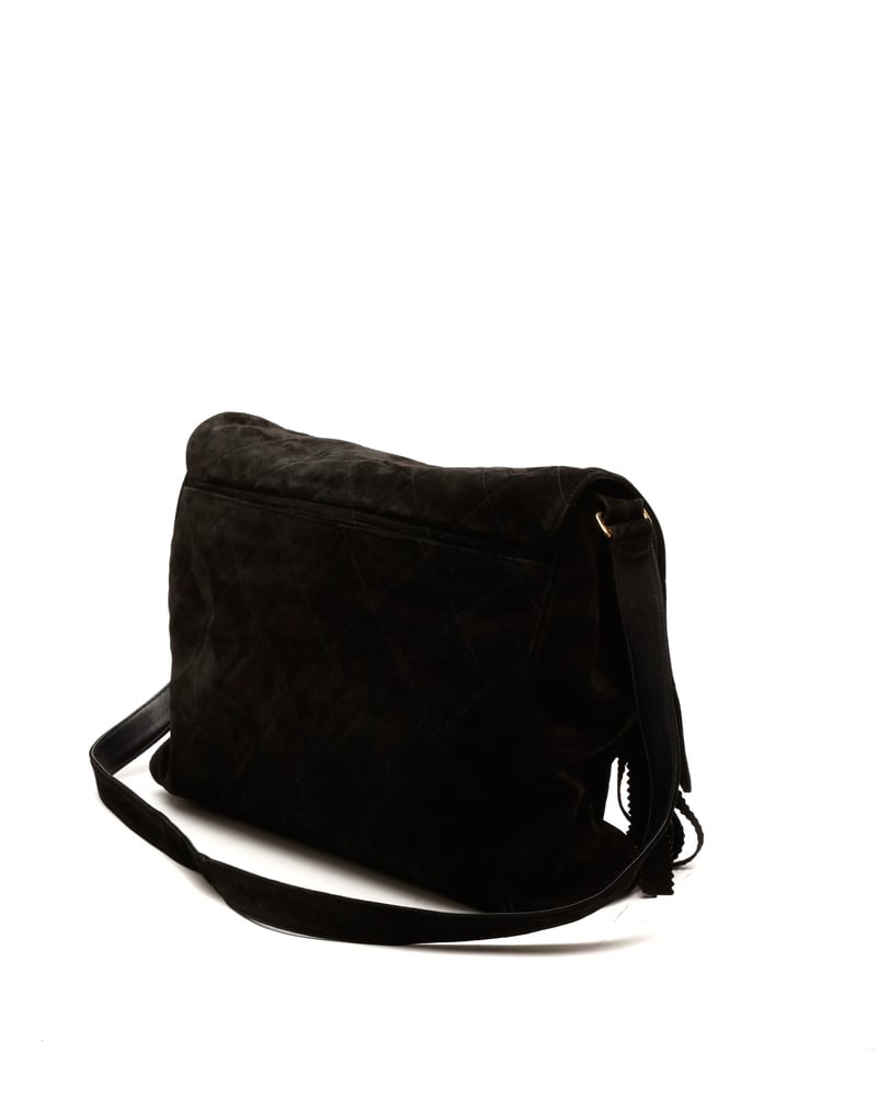 Chanel CC Suede Tassel Messenger Flap Bag