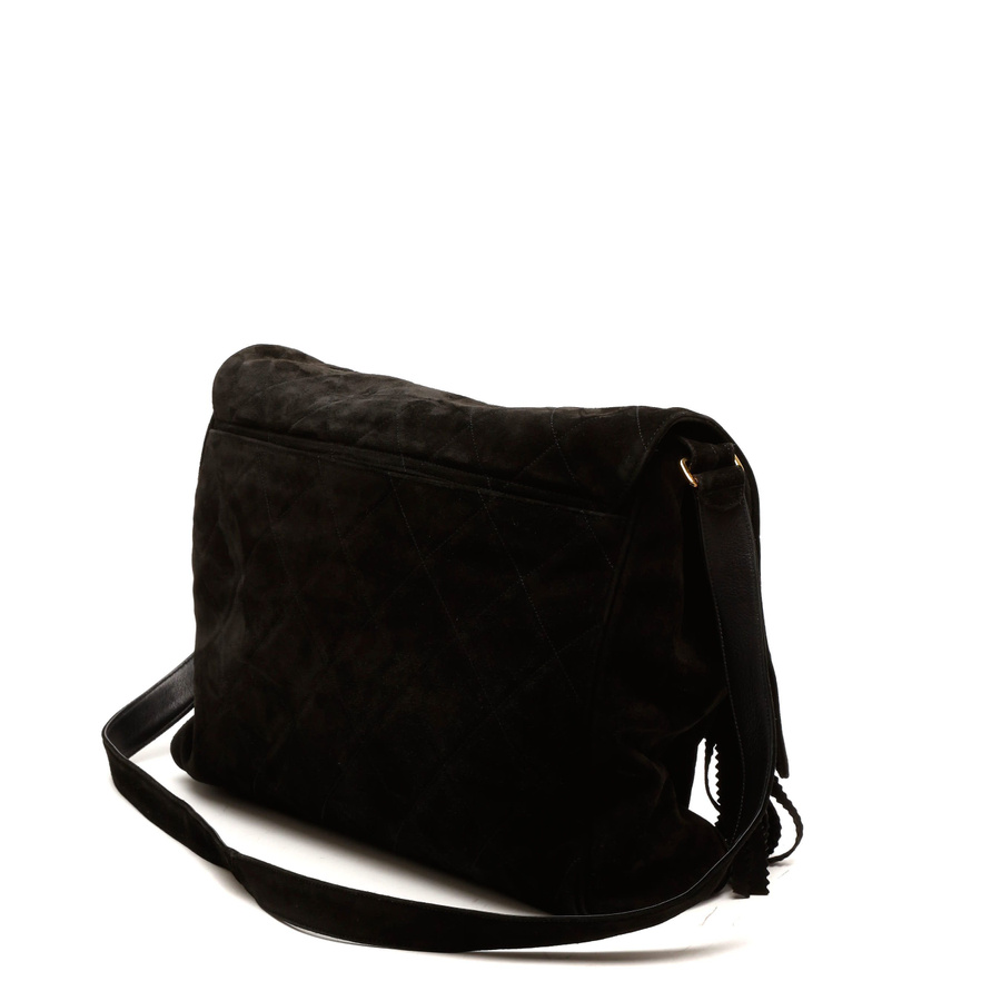 Chanel CC Suede Tassel Messenger Flap Bag