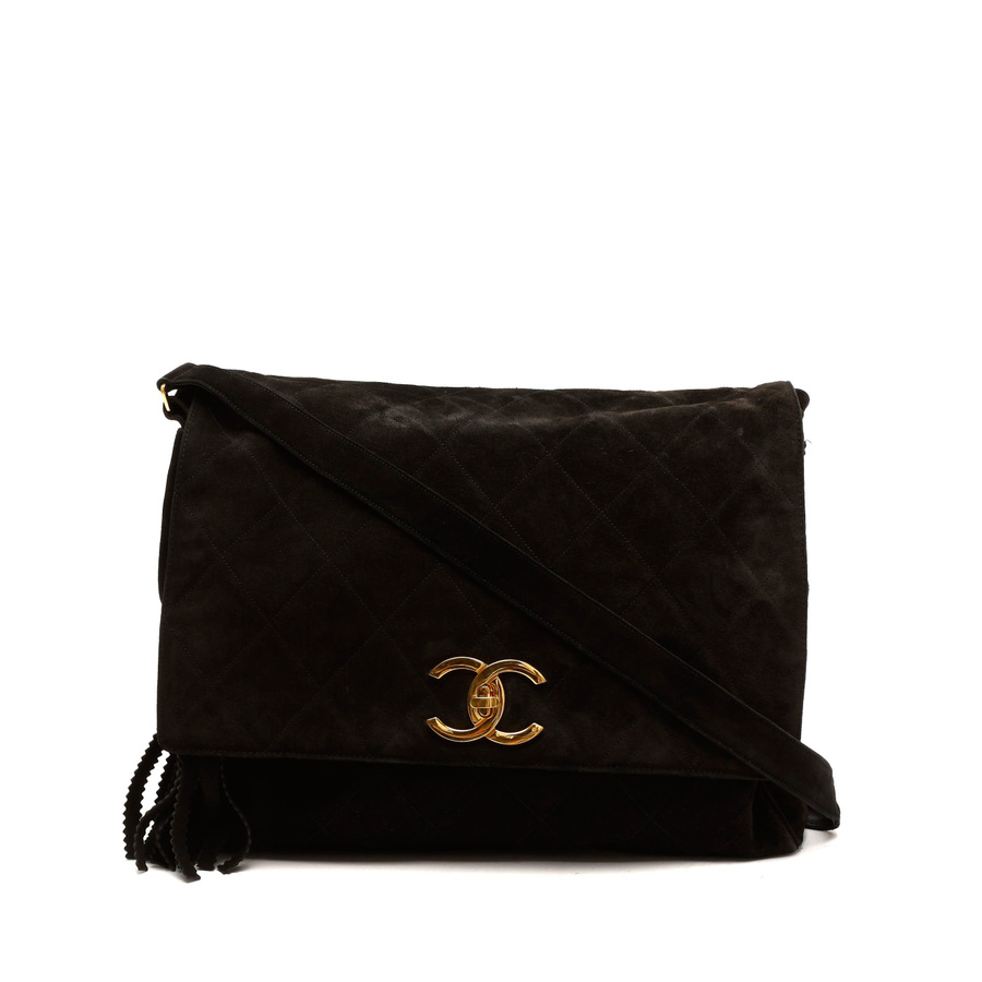 Chanel CC Suede Tassel Messenger Flap Bag