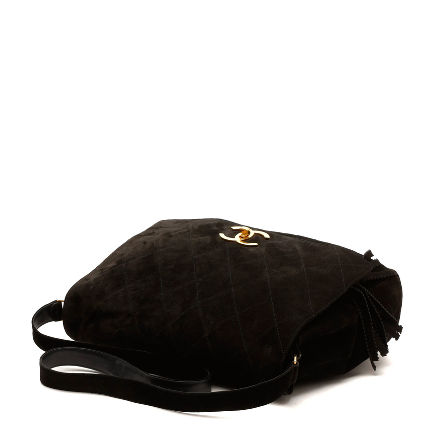Chanel CC Suede Tassel Messenger Flap Bag