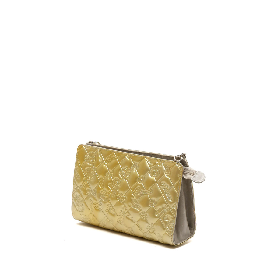 Chanel Patent Precious Symbols Pochette Bag