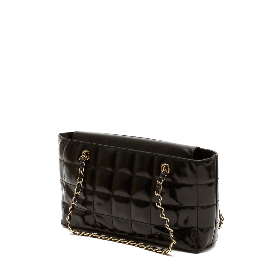 Chanel Patent Chocolate Bar Tote Bag