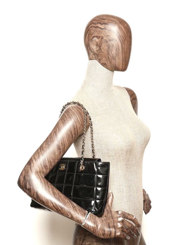 Chanel Patent Chocolate Bar Tote Bag