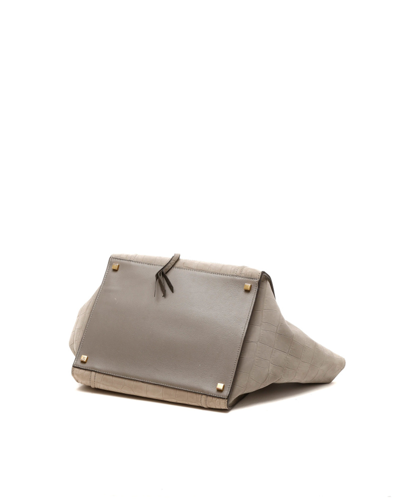 Céline Crocodile Embossed Nubuck Luggage Phantom Tote Bag