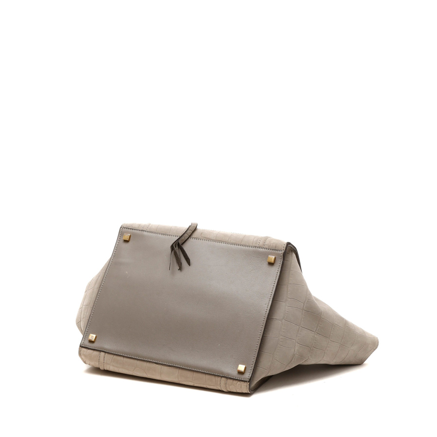 Céline Crocodile Embossed Nubuck Luggage Phantom Tote Bag